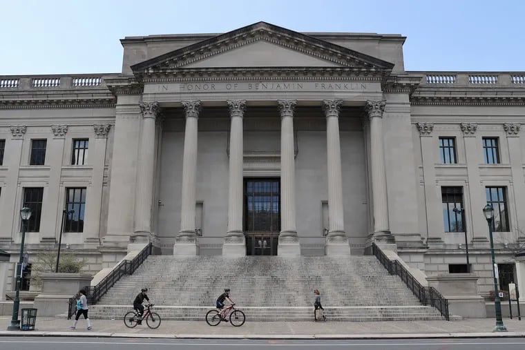The Franklin Institute is pictured in Philadelphia on Friday, March 27, 2020. The museum, which is indefinitely closed due to the coronavirus pandemic, laid off all of its part-time staff and 36 percent of its full-time staff Thursday.