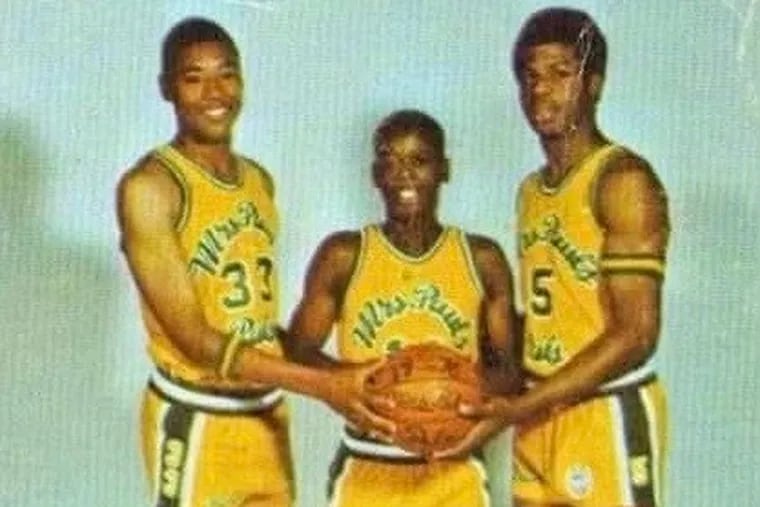 West Philadelphia High School's Clarence Tillman (left), Darryl Warwick (center), and Gene Banks.