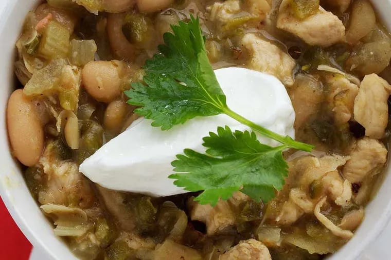 White Bean Chicken Chili. (Photo for The Washington Post by Deb Lindsey)