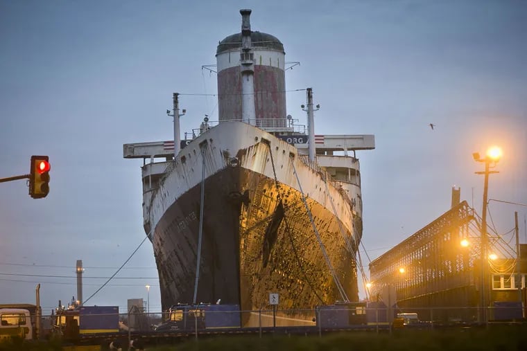 The SS United States, docked along South Delaware Avenue in Philadelphia, on Wednesday, Feb. 3, 2016.