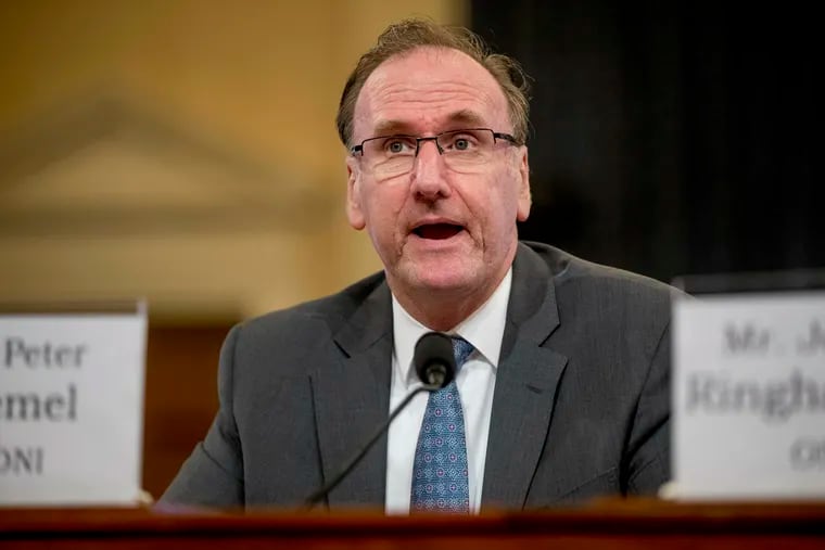 Office of the Director of National Intelligence National Intelligence Council counselor Peter Kiemel speaks at a House Intelligence Committee hearing on national security implications of climate change on Capitol Hill in Washington, Wednesday, June 5, 2019. (AP Photo/Andrew Harnik)