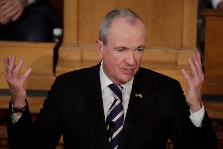 New Jersey Gov. Phil Murphy delivers remarks during his first State of the State address.