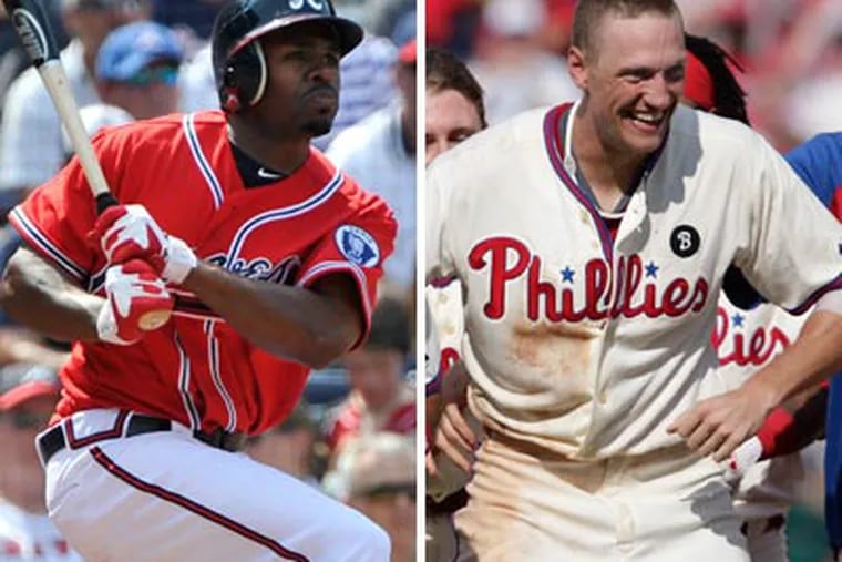 Could Michael Bourn (left) be a target of the Phillies during free agency? (File photos)