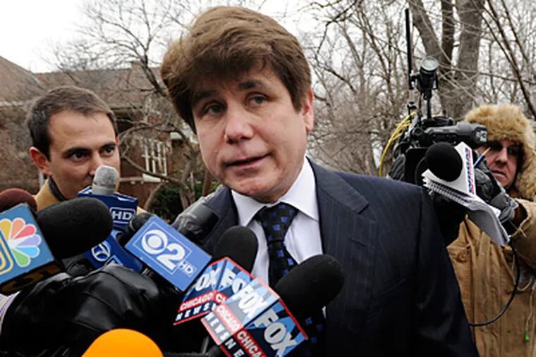 Ex-Gov. Rod Blagojevich was somber during the first day of his corruption sentencing. (Paul Beaty / Associated Press)