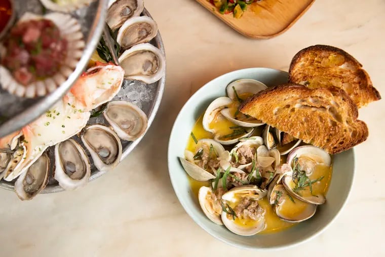 The steamed clams at Pearl & Mary at 114 S. 13th Street.