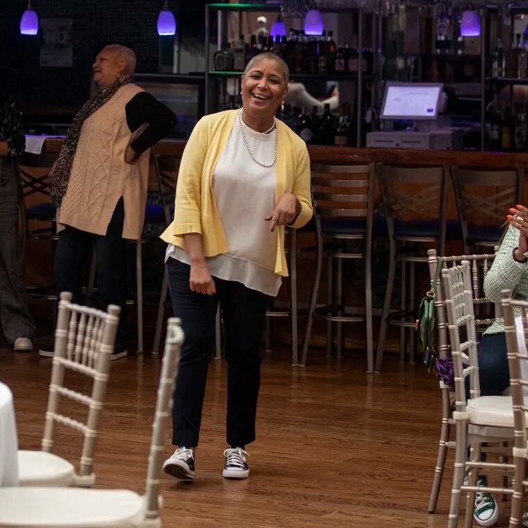 Former City Councilmembr Maria Quiñones Sánchez speaks during her Chucks & Pearls Women’s Brunch at the Tierra Colombiana in Philadelphia last March. Last summer Sanchez announced she was diagnosed with breast cancer. This year she’s celebrating her “coming out” after battling breast cancer.