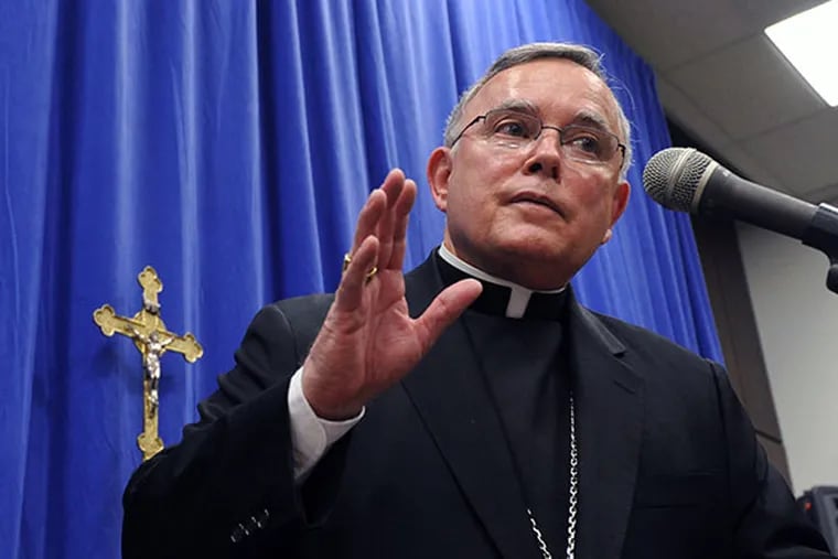 At the Archdiocese offices, Archbishop Charles Chaput on May 4, 2012. (April Saul / Staff Photographer)