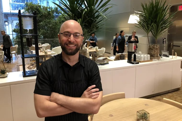 Chef Greg Vernick at Vernick Coffee Bar at Comcast Technology Center.