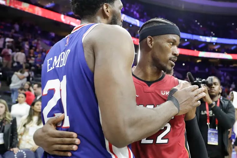 Jimmy Butler (right) is the Heat's X-factor in facing the Sixers on Wednesday.