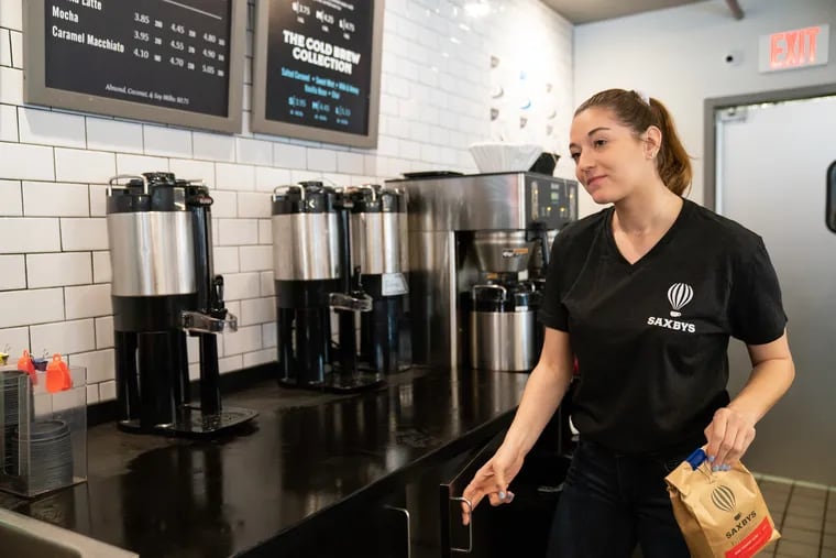 Alyssa Bennett, Student Cafe Executive Officer, works at Saxbys cafe in West Philadelphia, Wednesday, February 27, 2019.