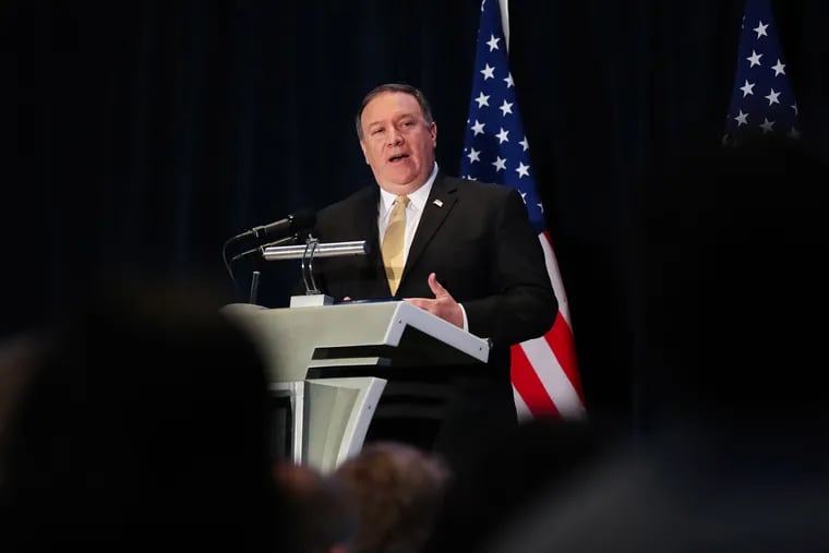 Mike Pompeo, U.S. secretary of state, speaks during a news conference in Singapore, on June 11, 2018.