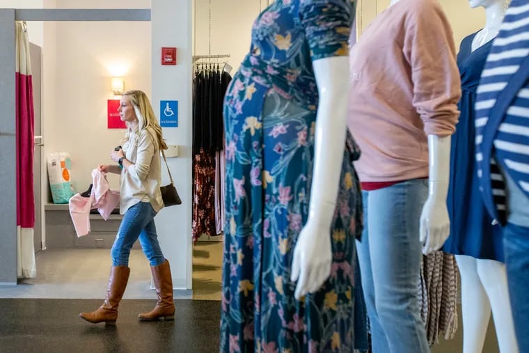 A shopper inside Destination Maternity's store in Cherry Hill, New Jersey, Monday, February 4, 2019. The company's new CEO has stepped down amid falling sales and investor concerns about the company's growth prospects.