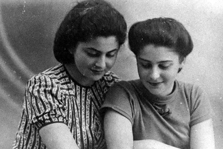 “She always believed compassion was the strongest weapon.” Rosalie Chris Lerman (right) with her sister Anna, also an Auschwitz survivor, in the late 1940s.