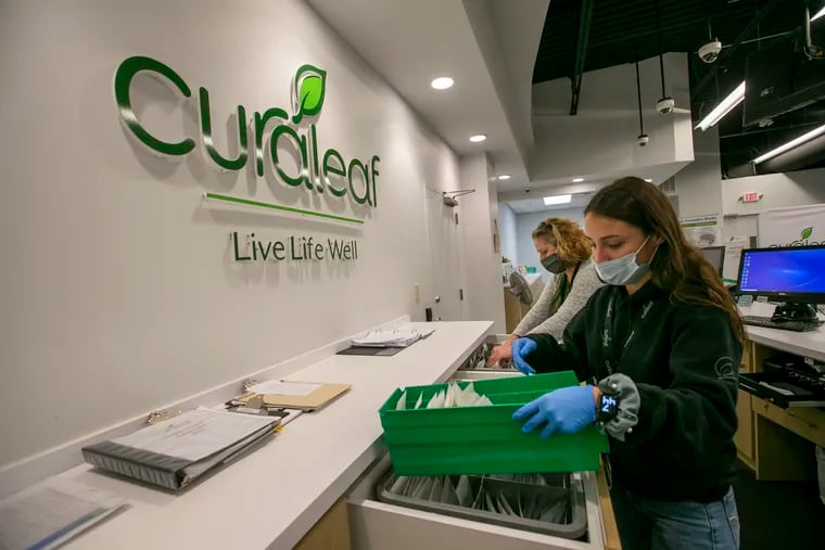 Curaleaf's medical cannabis dispensary at  640 Creek Rd. in Bellmawr, shown here in September 2020, is among those that could be approved to add recreational sales next month.