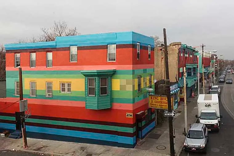 Philly Painting is a work by world-renowned Dutch artists Jeroen Koolhaas and Dre Urhahn, also known as Haas & Hah and the Mural Arts Program along Germantown Avenue in north Philadelphia. ( RYAN S. GREENBERG / Staff Photographer )