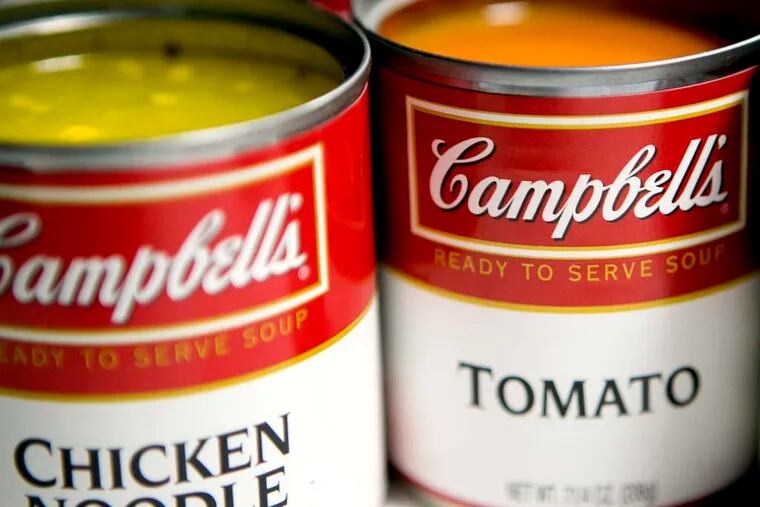Cans of Campbell Soup Co.'s popular products, which is struggling to find acceptance as consumer preference shifts toward more fresh foods and fewer ingredients in packaged foods.