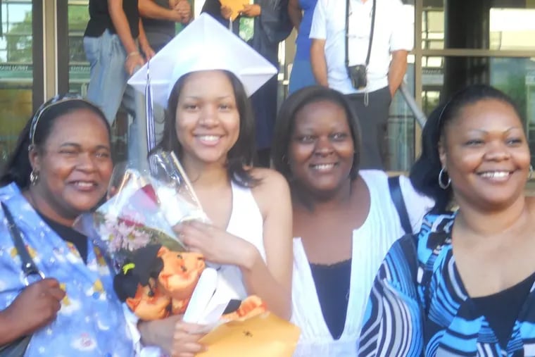 Falneshia Adams (left) with niece Ashley and sisters Shani and Sonya. The three sisters were also best friends.