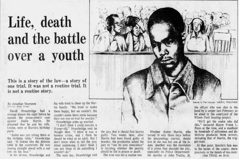 From the Philadelphia Inquirer on Sept. 26, 1976, coverage of the trial of Andre Martin.