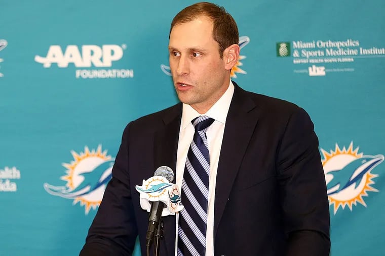 Miami Dolphins head coach Adam Gase addresses reporters during a press conference at Doctors Hospital Training Facility.
