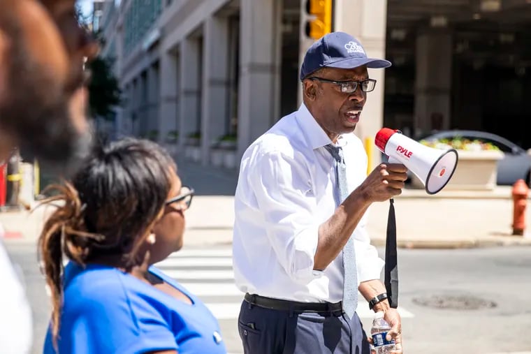 City Council President Darrell Clarke at an anti-violence march in North Philadelphia in June. His latest proposal aims to bring more affordable housing to parts of North Philadelphia.
