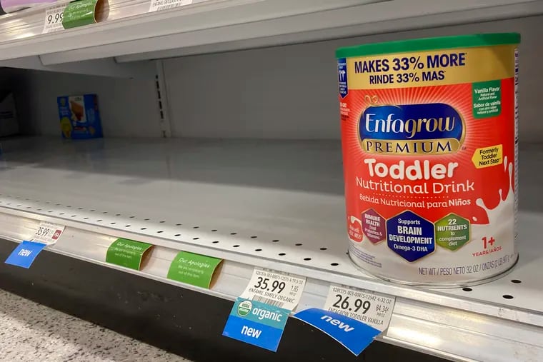 A lone can of Toddler Nutritional Drink is shown on a shelf in a grocery store in Surfside, Fla.