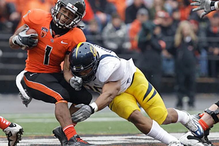 With the 46th pick, the Eagles drafted linebacker Mychal Kendricks, a 5-foot-11 speedster from Cal. (Rick Bowmer/AP)