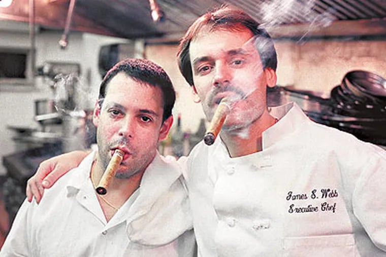 Three months before the slaying, Guy A. Sileo Jr. (left) and chef James Webb featured a cigar dinner at the General Wayne Inn. (File photograph)