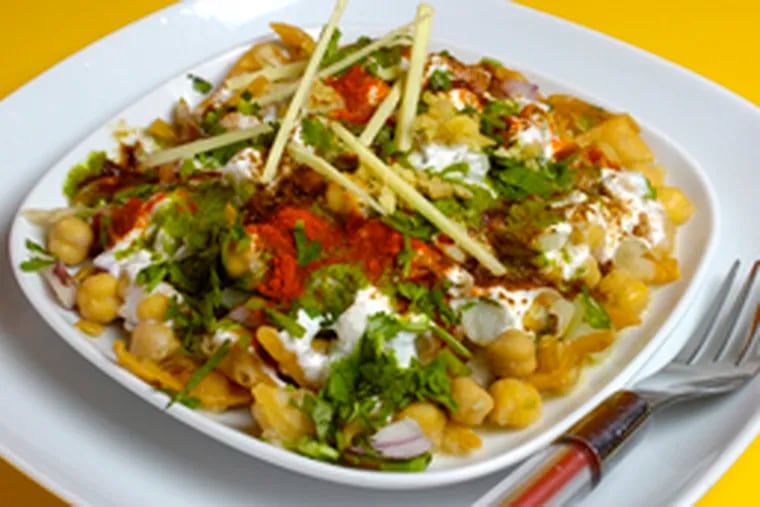 A blended chaat salad, a typical street-food snack throughout India, offers a riot of textures, colors and flavor contrasts to stand up to summer heat.