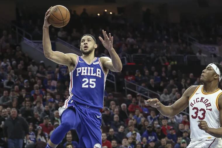 Ben Simmons recorded 10 points, 13 rebounds and 10 assists for his seventh triple-double of the season in Thursday night’s 101-98 loss to Indiana.