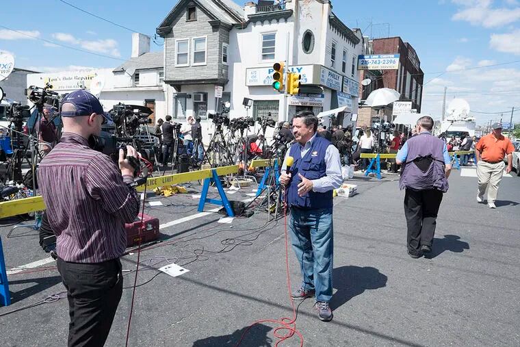 Scores of journalists have descended on Frankford. (ED HILLE / STAFF PHOTOGRAPHER)