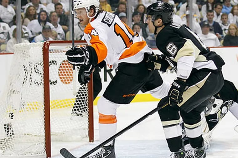 Sean Couturier grew up wanting to play like Pittsburgh's Evgeni Malkin. (Yong Kim/Staff Photographer)
