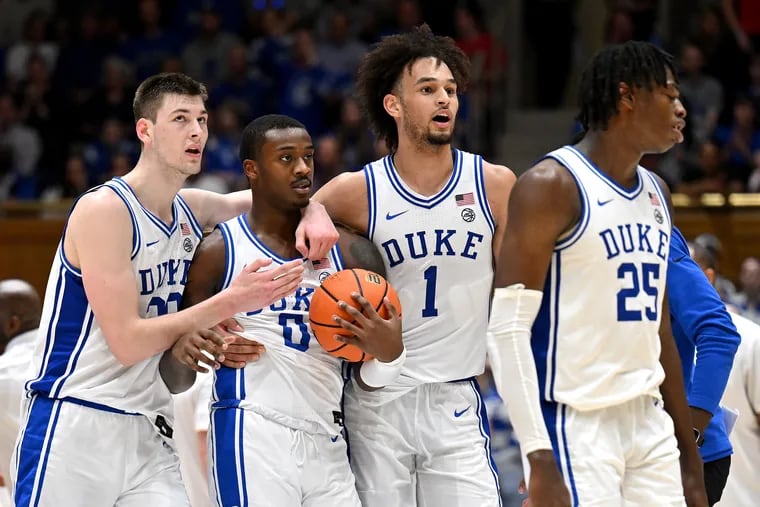 The Duke Blue Devils enter the 2023 NCAA Tournament on a nine-game winning streak. Duke is the No. 5 seed in the East Region and has the fourth-best odds to win the region and reach the 18th Final Four in program history. (Photo by Grant Halverson/Getty Images)