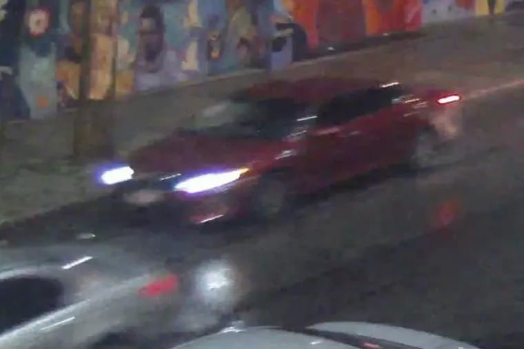 Police say this is a picture of the Kia Optima believed to have struck and killed Derrick Drayton on West Hunting Park Avenue in North Philadelphia last Wednesday.