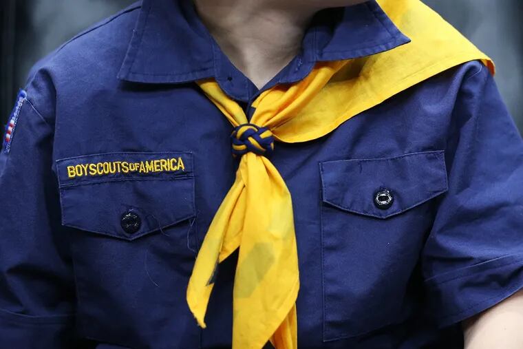 A person pictured wearing a Boy Scouts of America uniform in an undated photo.
