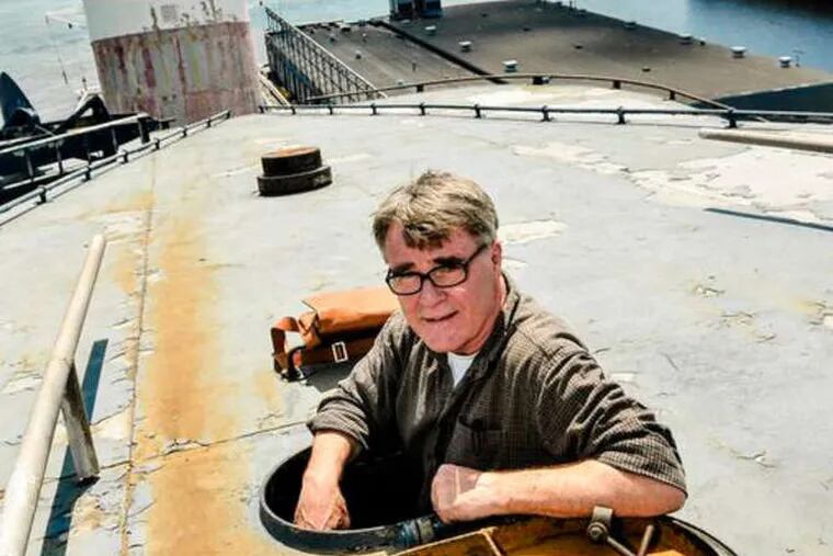 David Macaulay emerges from the SS United States' fore funnel.