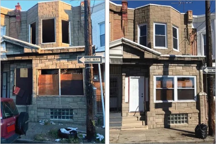 Renovating abandoned Philadelphia houses such as this one appeared to reduce the rate of gun violence nearby, a new University of Pennsylvania study finds.