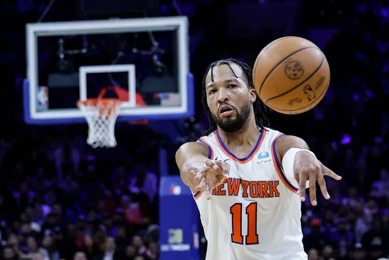 The Knicks' Jalen Brunson is one of three former Villanova players on the New York roster. They can all play but none were drafted by the Sixers.