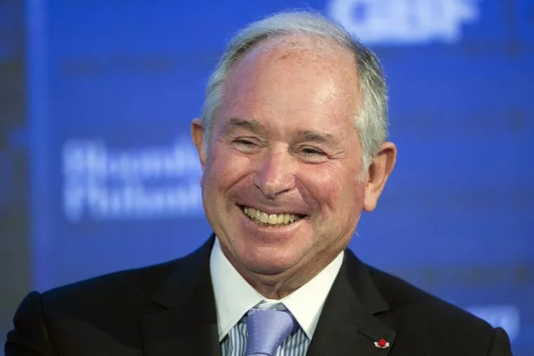 File – In this Wednesday, Sept. 20, 2017 file photo, Blackstone Group chairman and CEO Stephen Schwarzman speaks at the Bloomberg Global Business Forum, in New York.   (AP Photo/Mark Lennihan, File)