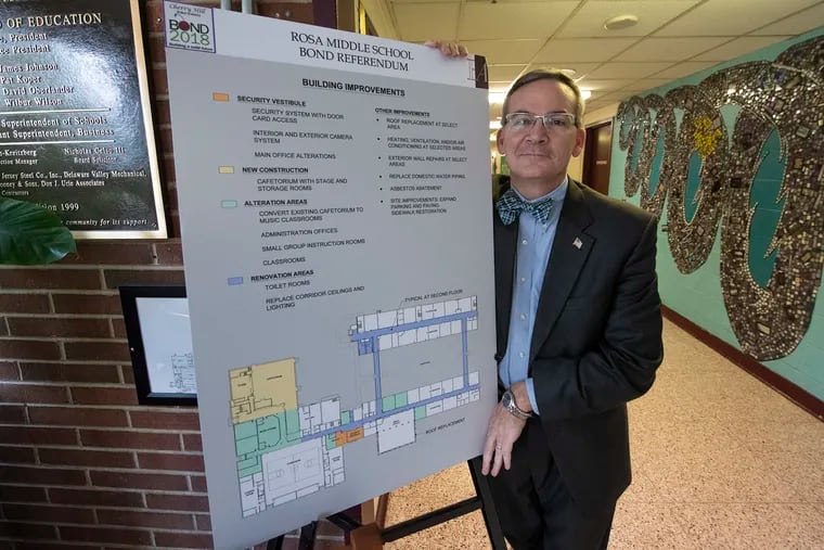 School Superintendent Joseph Meloche at the Rosa Middle School in Cherry Hill. Township voters will head to the polls Tuesday to consider a $210.7 million school bond question, one of the largest in recent state history.