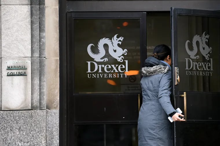 An entrance to Drexel University's College of Nursing and Health Professions.