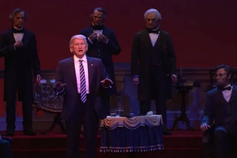 An animatronic version of President Trump at the Hall of Presidents at Walt Disney World in Orlando, Fla.