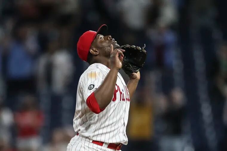 Phillies closer Hector Neris notched his first save in his seventh career appearance at Dodger Stadium.