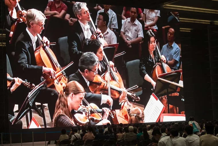 The Philadelphia Orchestra, shown playing in Tianjin in 2013, has 36 tour events scheduled, including concerts with local ensembles.