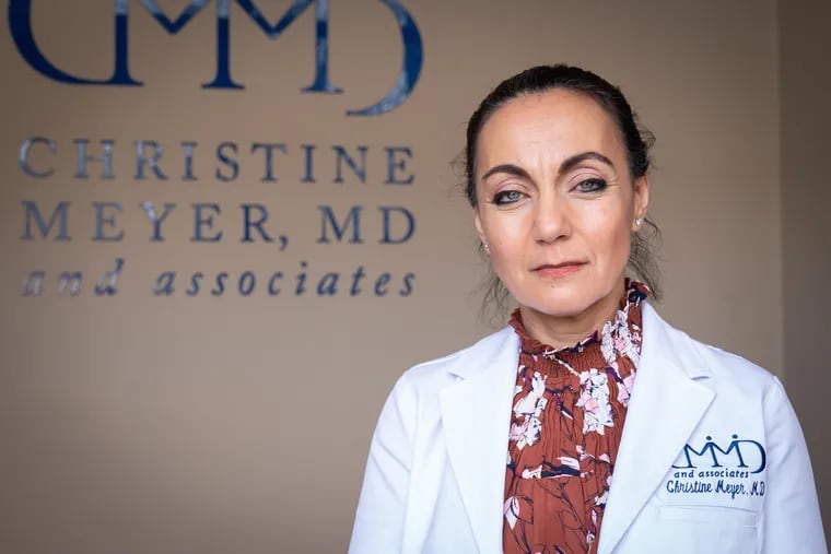 Physician Christine Meyer shown here in her office in Exton.
