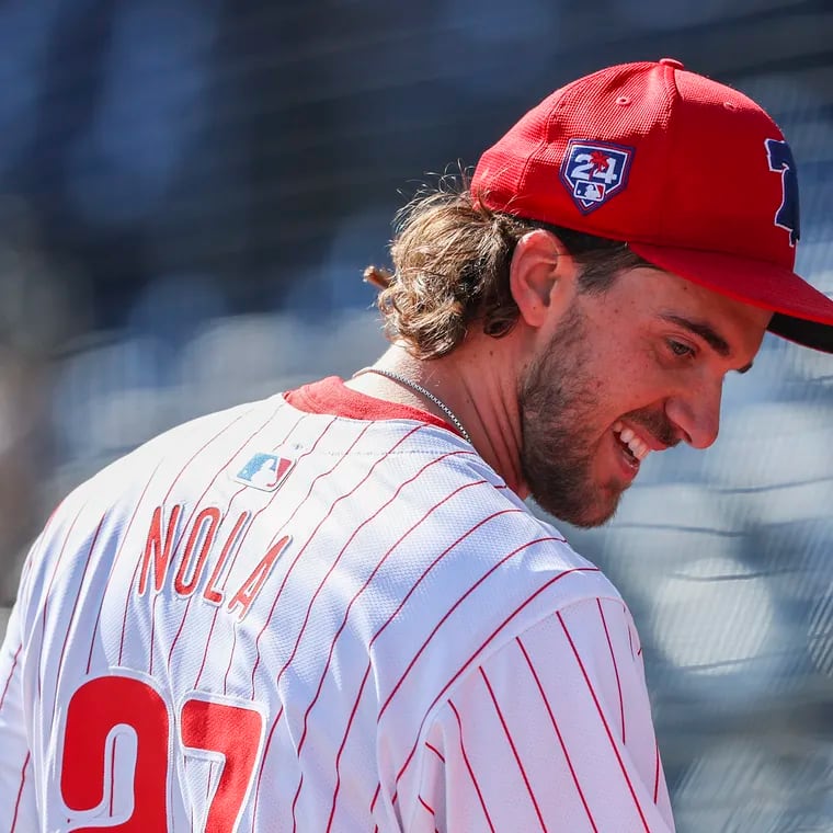 Aaron Nola will make his season debut on Saturday against the Braves.