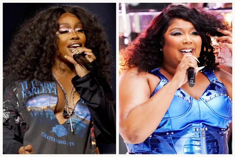 SZA (left) and Lizzo will headline this year's Made in America festival on the Ben Franklin Parkway, Sept. 2 and 3 in Philadelphia.