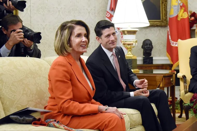 House Minority Leader Rep. Nancy Pelosi (D-Calif.) and House Speaker Paul Ryan, (R- Wis) at the White House in December. A new Pennsylvania Congressional map proposed by the state Supreme Court could help Democrats in the fight for control of the House.