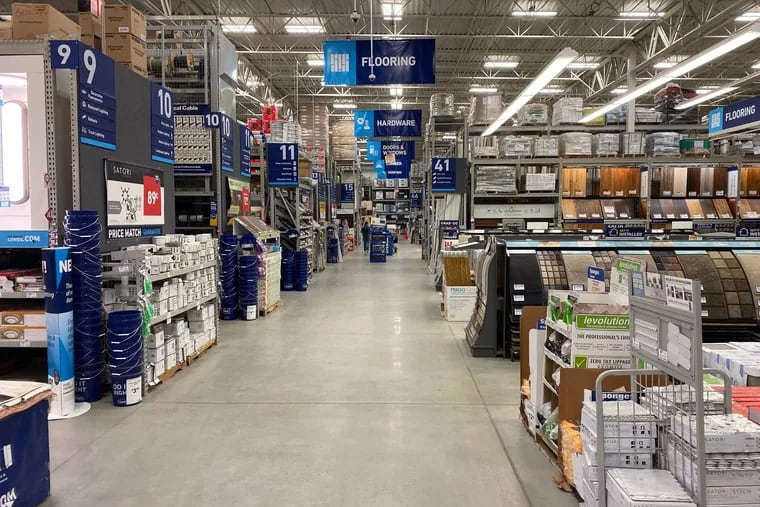 Home improvement stores like this one in Havertown are open for business, with social distancing and safety measures in place.