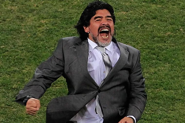Led by Diego Maradona, Argentina has become the favorite team of many fans. (Hassan Ammar/AP)
