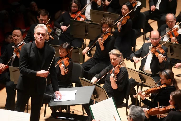Conductor Edward Gardner with the Philadelphia Orchestra, Feb. 27, 2020, in Verizon Hall.